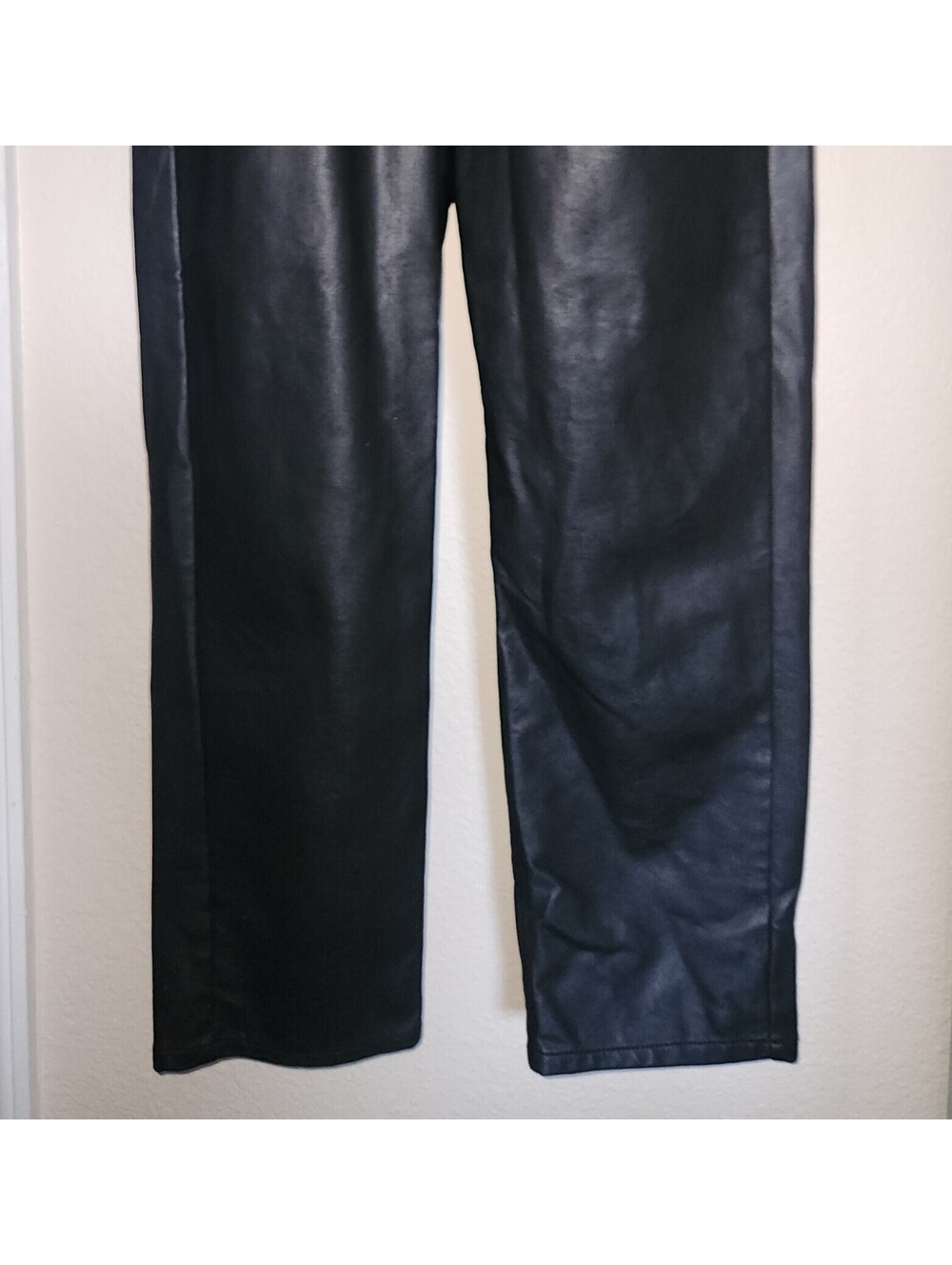 Free People Marci Vegan Leather Black Jumpsuit Pants Womens Medium Grunge Goth - Picture 9 of 12
